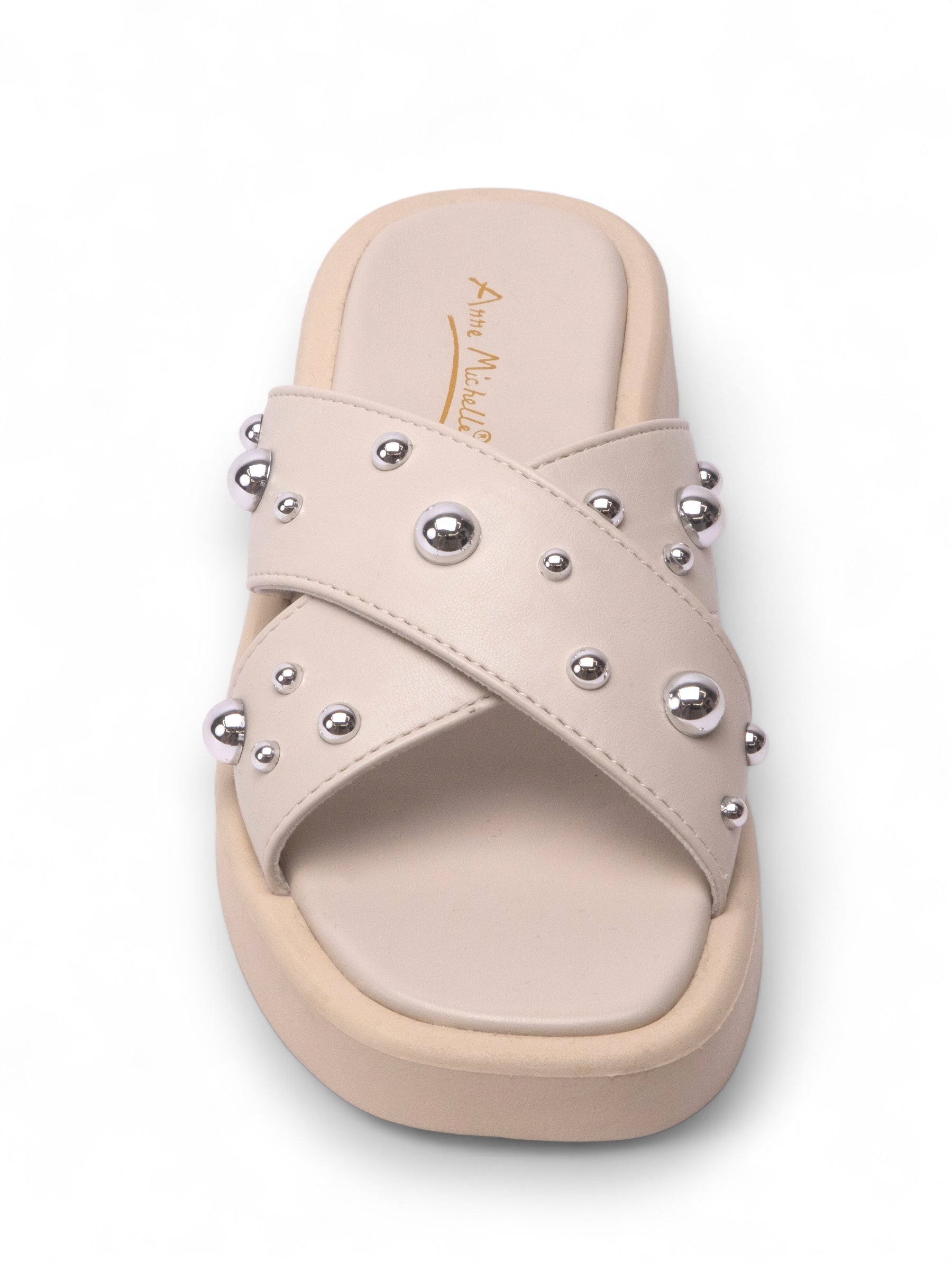 AMIGO 銀飾交叉帶拖鞋