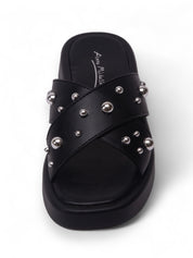 AMIGO 銀飾交叉帶拖鞋