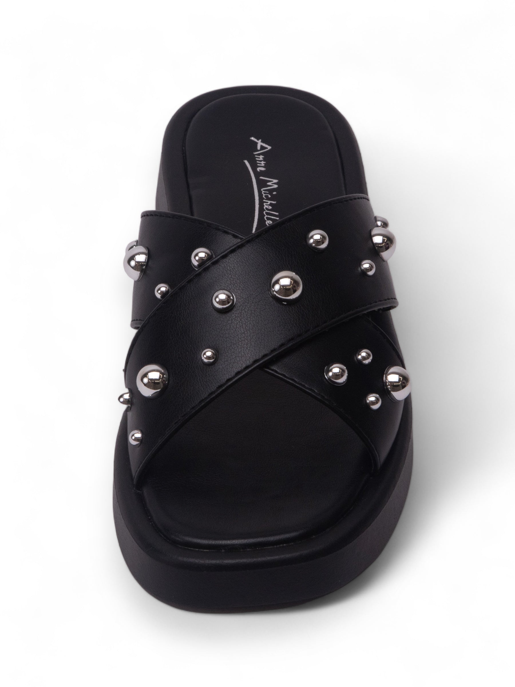 AMIGO 銀飾交叉帶拖鞋