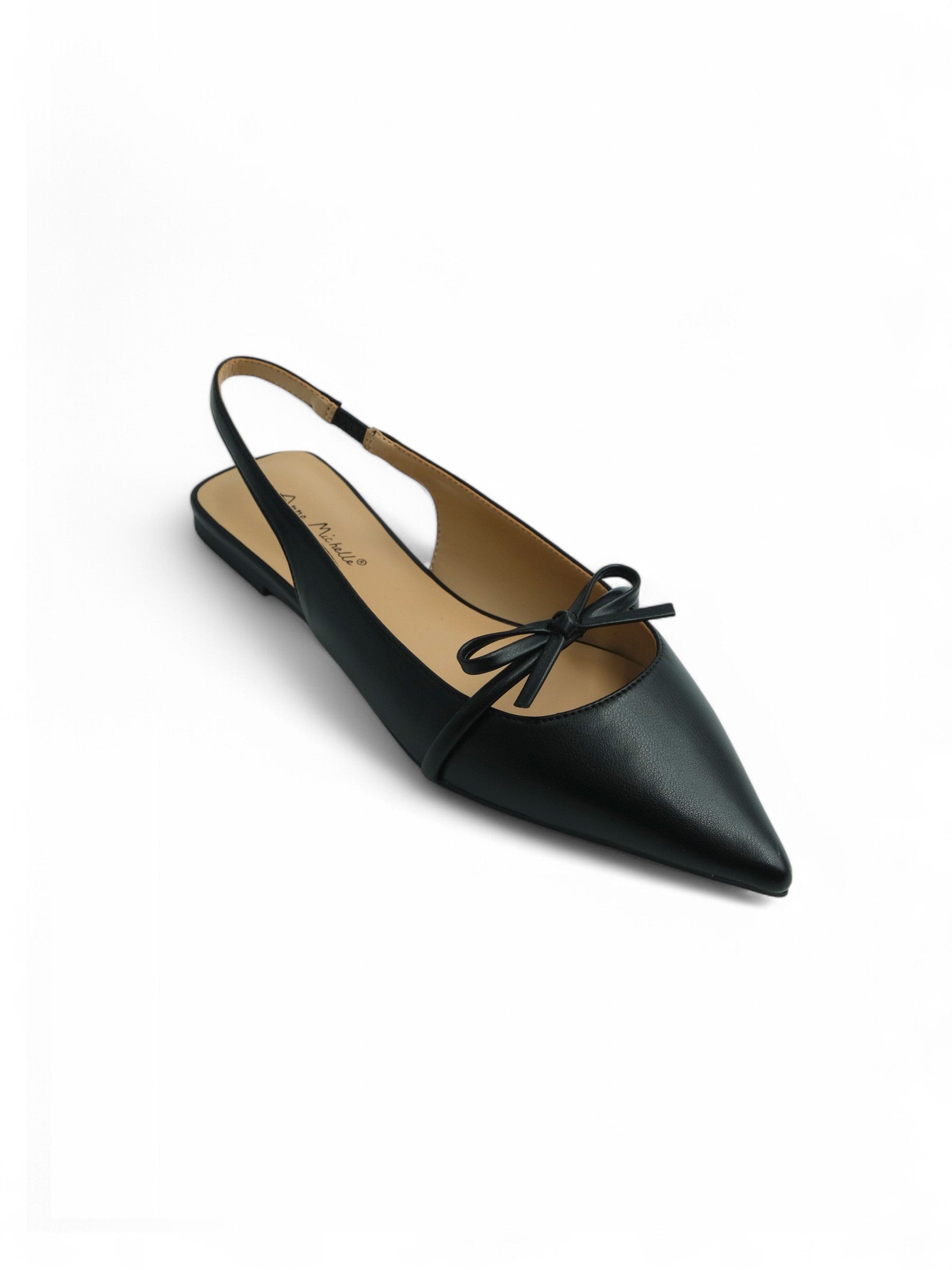 ASSERT58 雙扣帶尖頭平底鞋