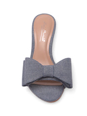 BLAZING 牛仔蝴蝶結高跟涼鞋