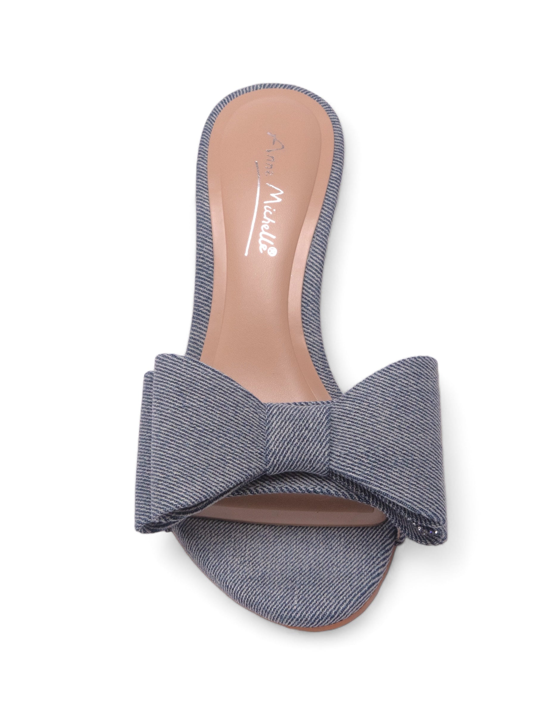 BLAZING 牛仔蝴蝶結高跟涼鞋