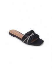 BUZZING60 抓皺水鑽雙帶拖鞋