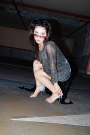 DASHING 網紗鑽帶細高跟鞋