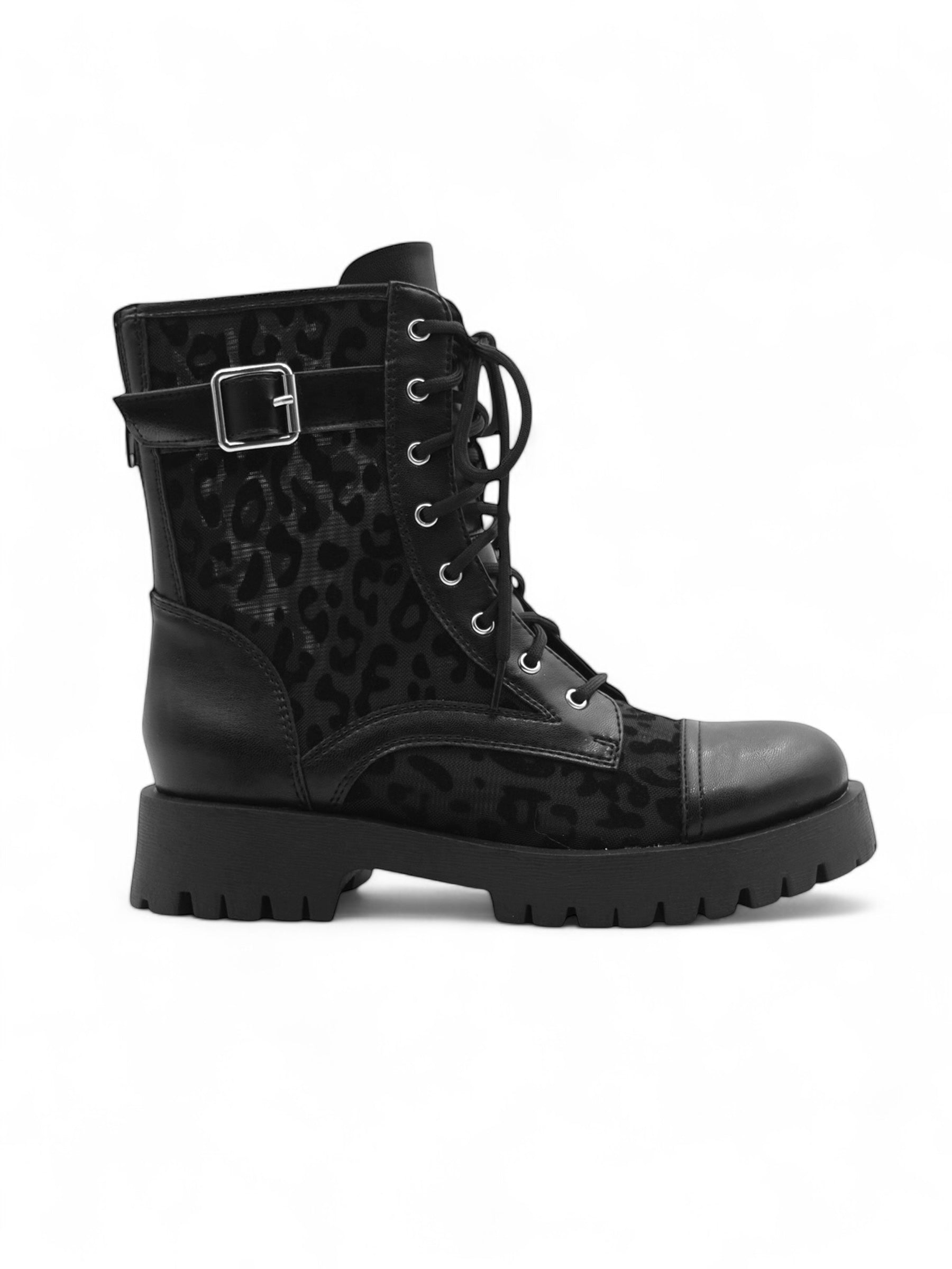 HUTCH89 網紗綁帶馬丁靴