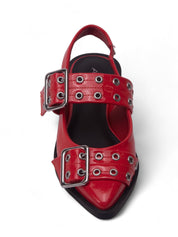 LIVIA 雙扣帶尖頭平底鞋