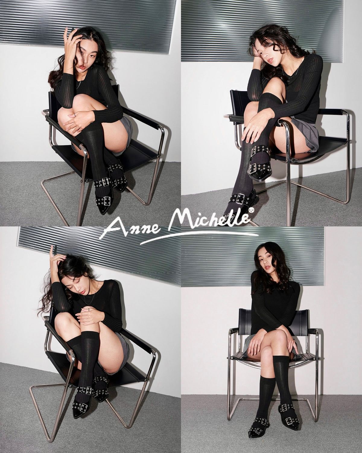 LIVIA 雙扣帶尖頭平底鞋