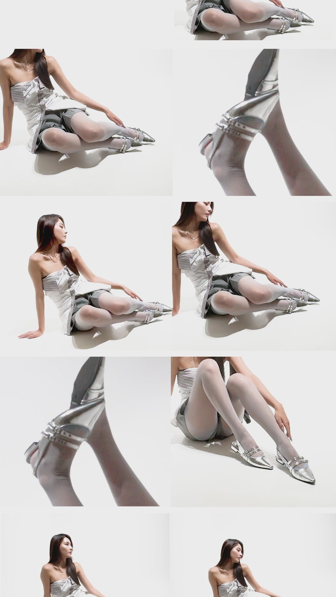 VISOR 雙扣帶尖頭平底鞋