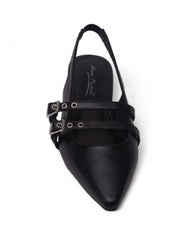 VISOR 雙扣帶尖頭平底鞋