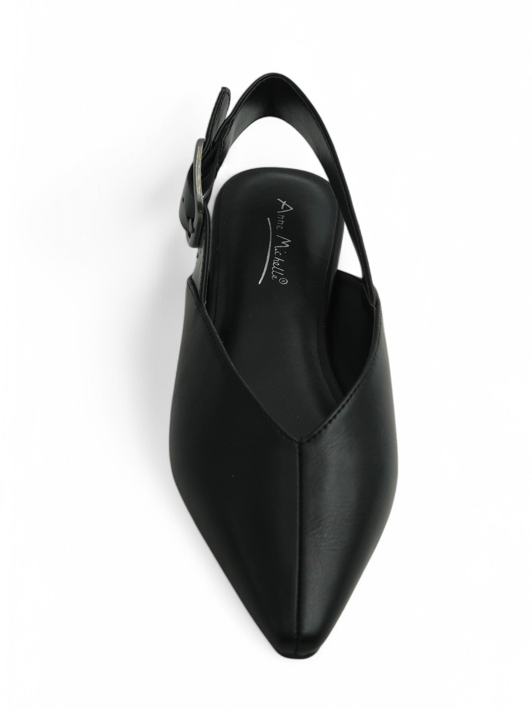 WISE 扣帶尖頭平底鞋